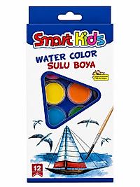 Smart Kids 12 Renk Sulu Boya Seti Fırçalı Çocuk Boyama Seti
