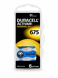 Duracell Activair 675 İşitme Cihazı Pili 6'lı Paket Zinc Air Hearing Aid Battery