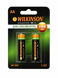Wilkinson AA Şarj Edilebilir Pil 1100 mAh 1.2V Ni-MH 2'li Paket