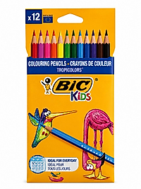 BIC Kids Tropicolors 12'li Kuru Boya Kalemi Renkli Boyama Seti