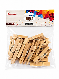 Ticon Büyük Boy Ahşap Mandal 25’li