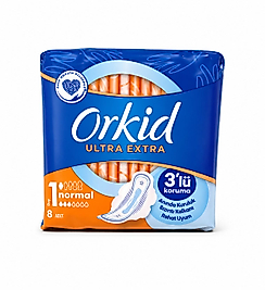 Orkid Ultra Extra Normal Hijyenik Ped 8 Adet Kanatlı Günlük Koruma