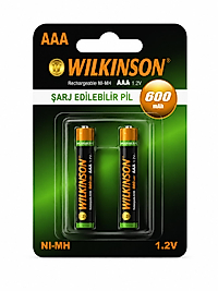 Wilkinson AAA Şarj Edilebilir Pil 600 mAh 1.2V Ni-MH 2'li Paket