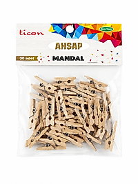 Ticon Mini Boy Ahşap Mandal 30’lu Küçük Boy
