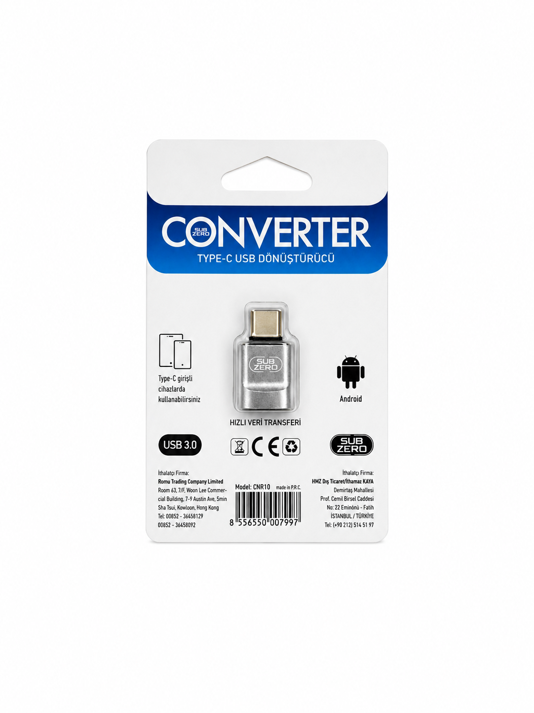 SubZero Converter Type-C USB Dönüştürücü