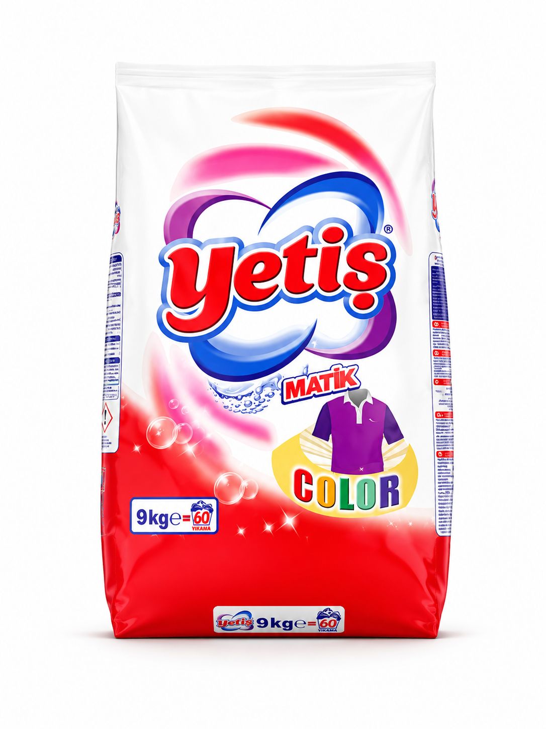 Yetiş Matik Color Toz Çamaşır Deterjanı 9 Kg 60 Yıkama Renkli Çamaşırlar İçin