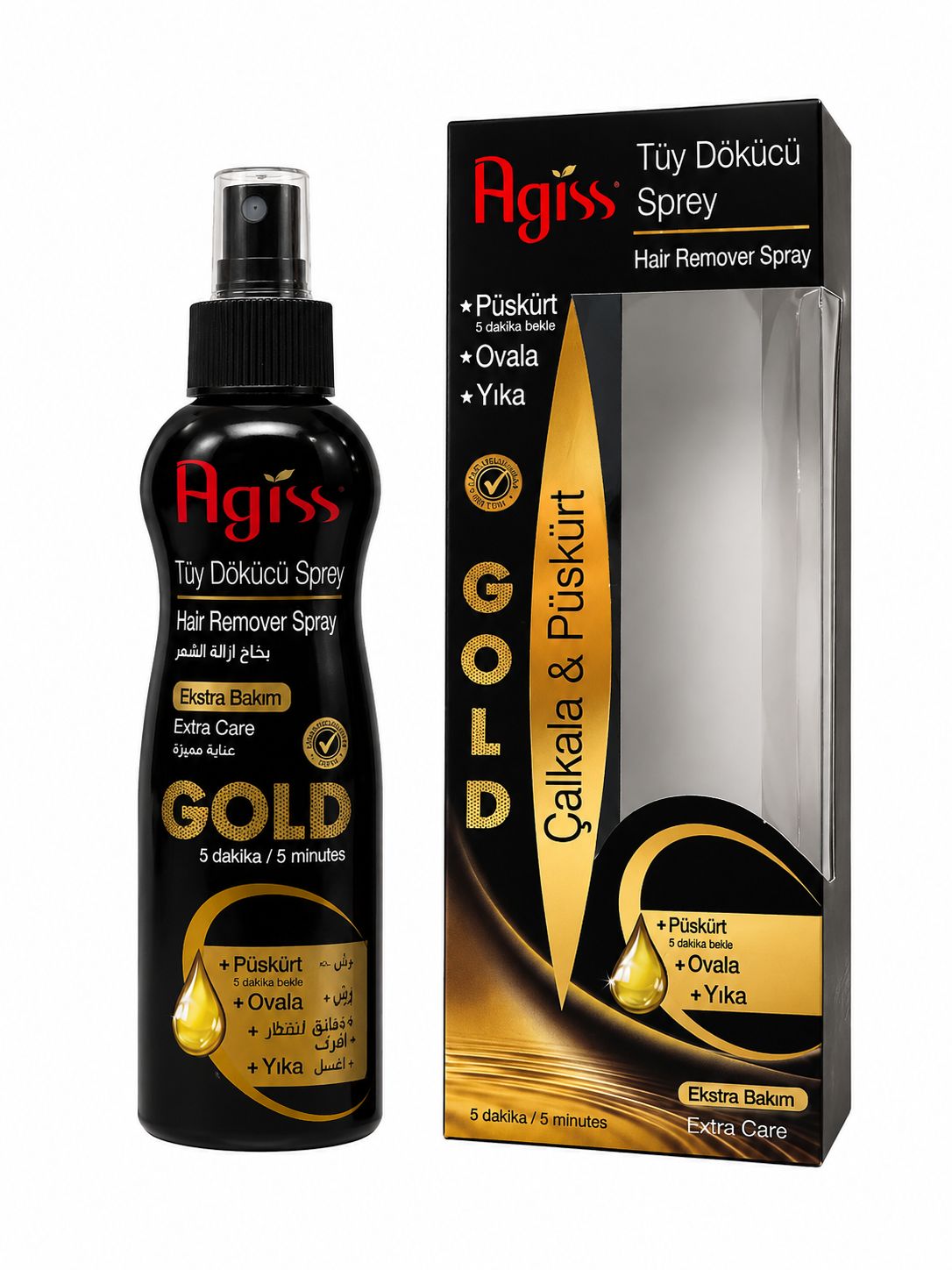Agiss Gold Tüy Dökücü Sprey Ekstra Bakım 5 Dakikada Etkili Hair Remover Spray