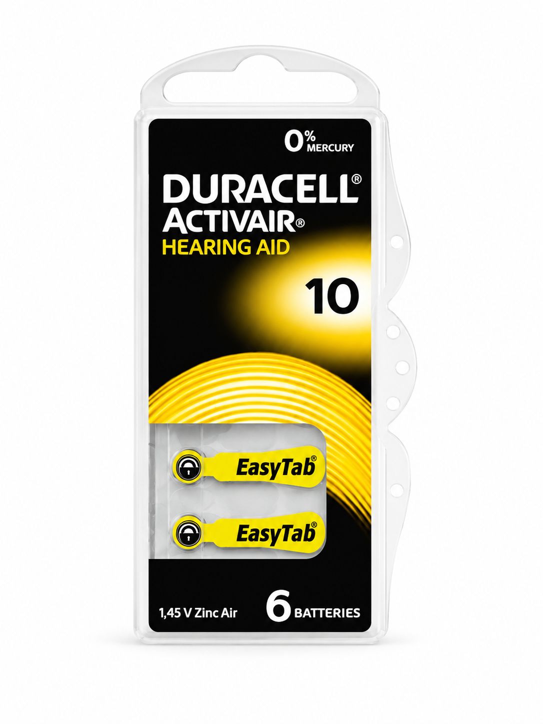 Duracell Activair 10 İşitme Cihazı Pili 6'lı Paket EasyTab Zinc Air Battery