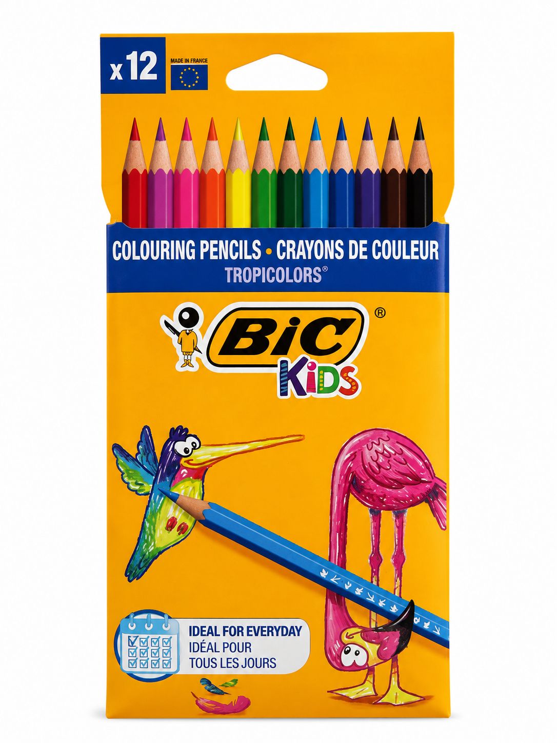 BIC Kids Tropicolors 12'li Kuru Boya Kalemi Renkli Boyama Seti