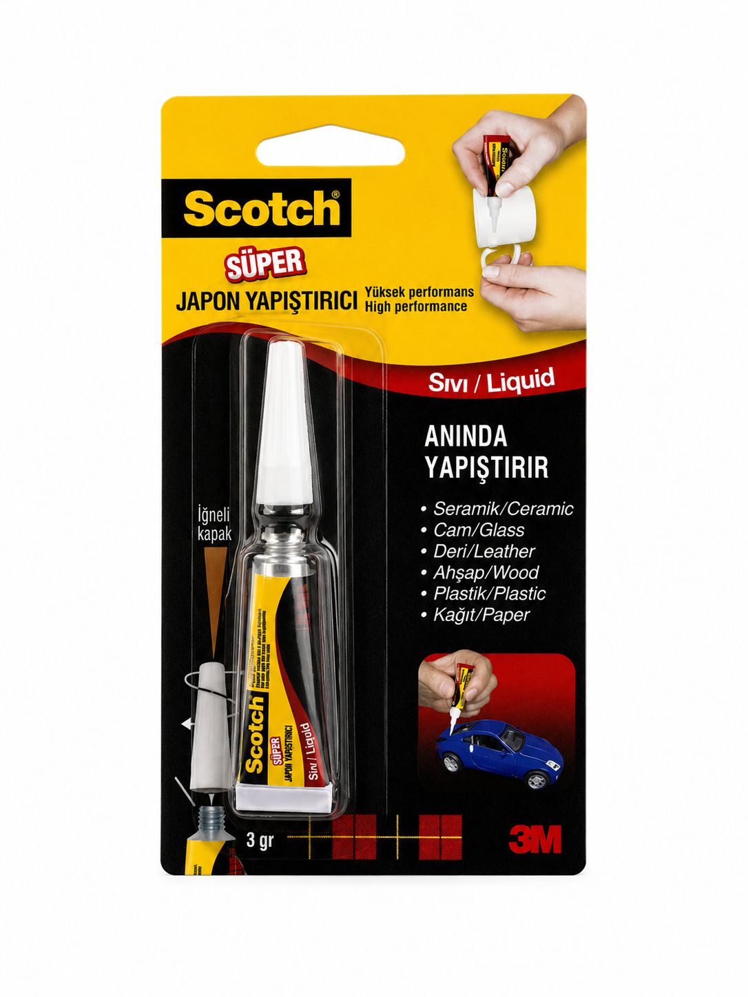 Scotch Süper Japon Yapıştırıcı Sıvı 3 gr Güçlü Hızlı Yapıştırıcı