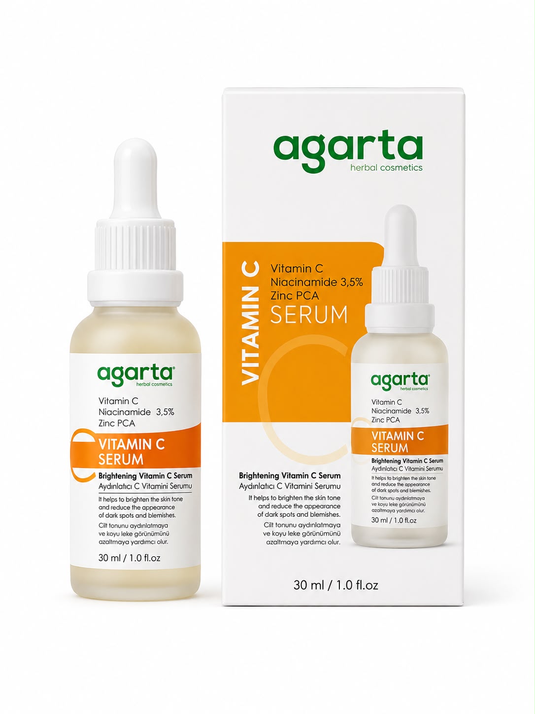 Agarta Vitamin C Serum 30 ml | C Vitamini, Niacinamide %3,5 ve Zinc PCA