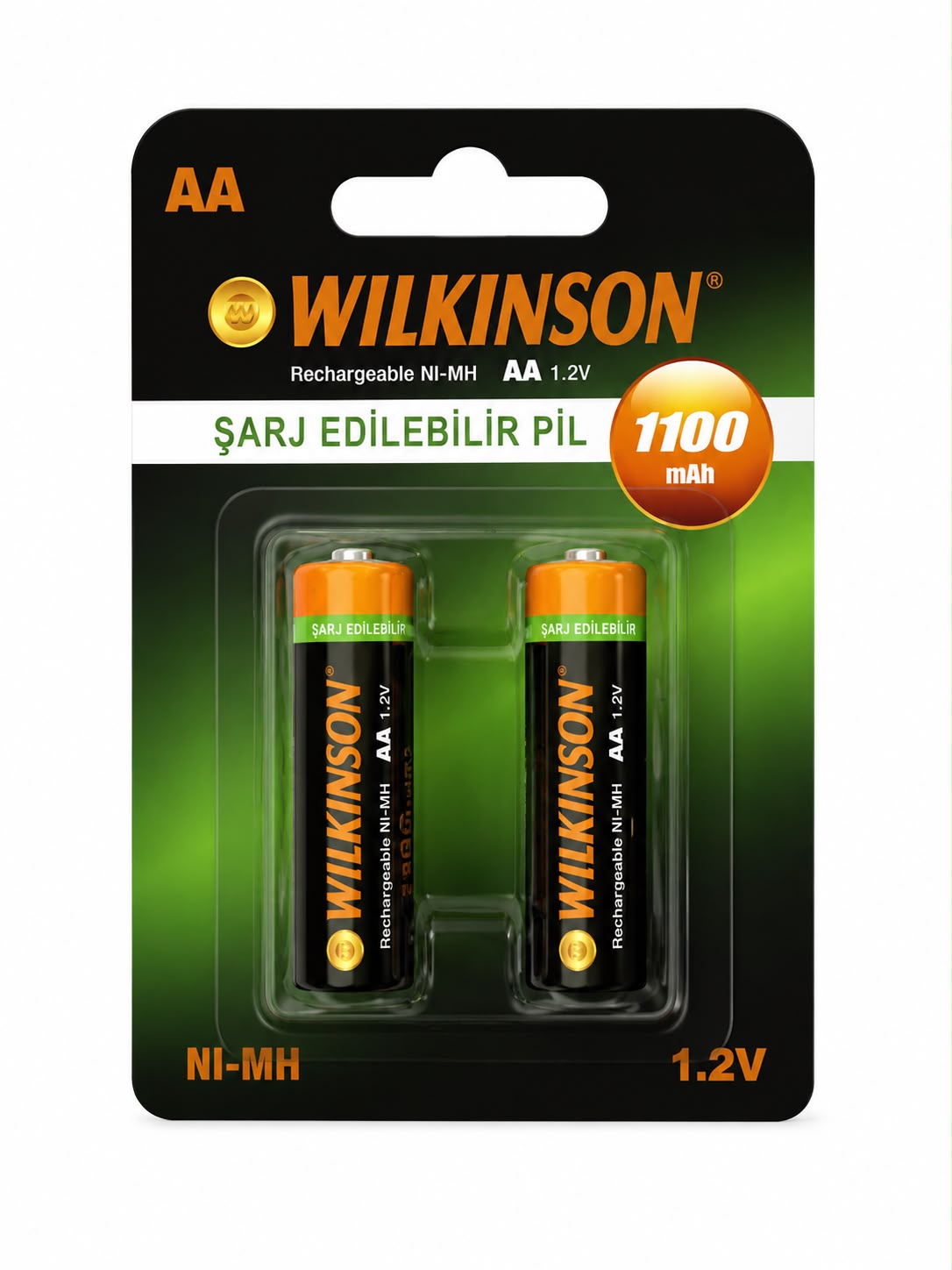 Wilkinson AA Şarj Edilebilir Pil 1100 mAh 1.2V Ni-MH 2'li Paket