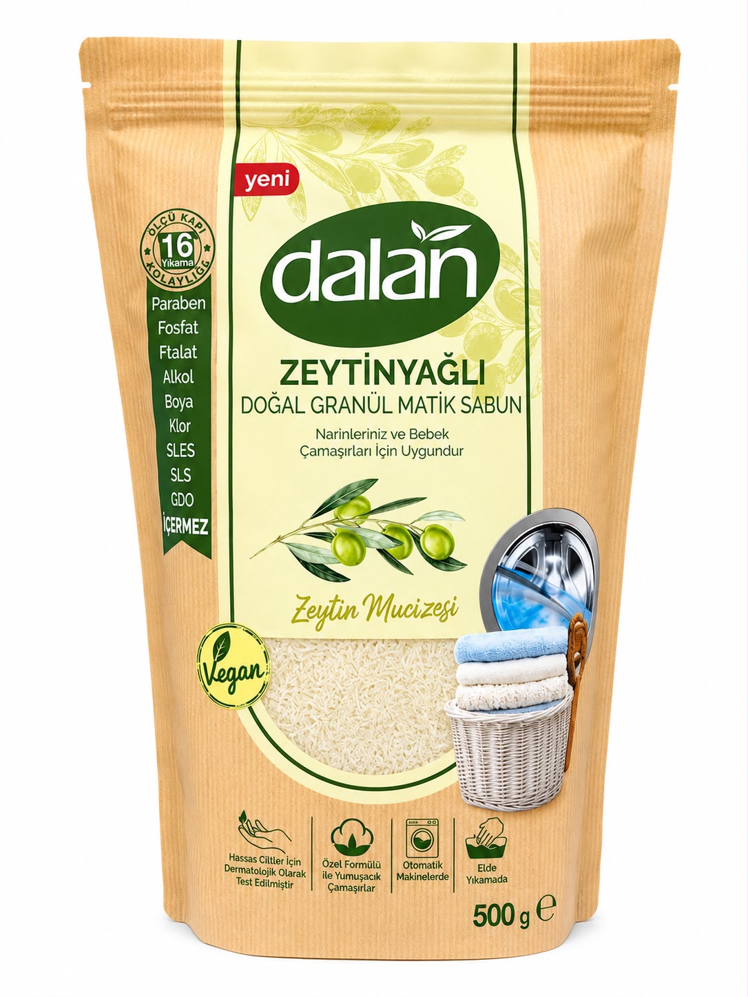 Zeytinyağlı Doğal Granül Matik Sabun Zeytin Mucizesi 500 gr