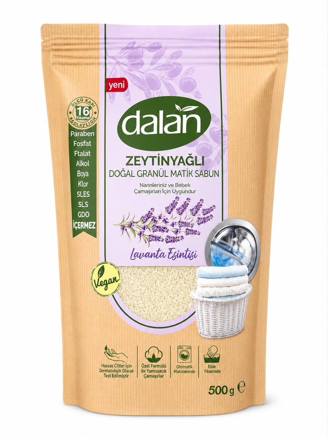 Zeytinyağlı Doğal Granül Matik Sabun Lavanta Esintisi 500 Gr
